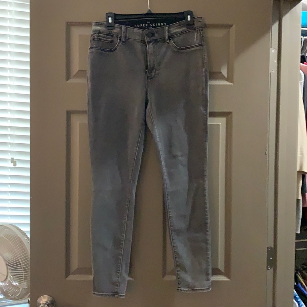 WHBM black super skinny jeggings, size 8.